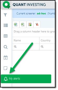 Screener company alerts